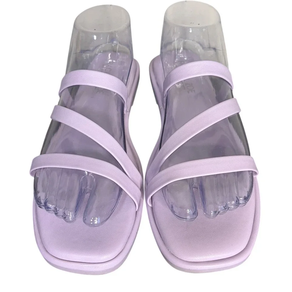 Rachel‎ Zoe Lavender Treat Strappy Flat Sandals  Square Toe Women's Size 9.5M